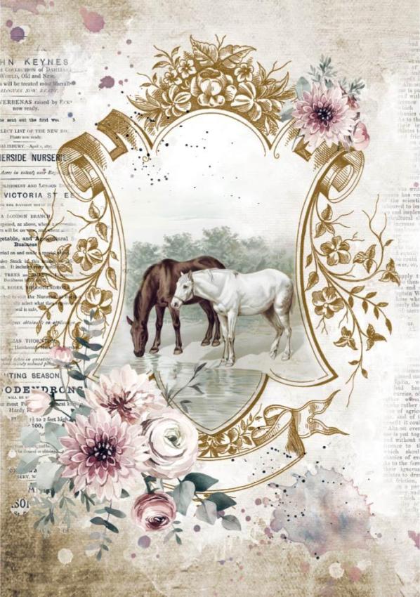 Stamperia Rice Paper A4 - Romantic Horses Lake DFSA4582